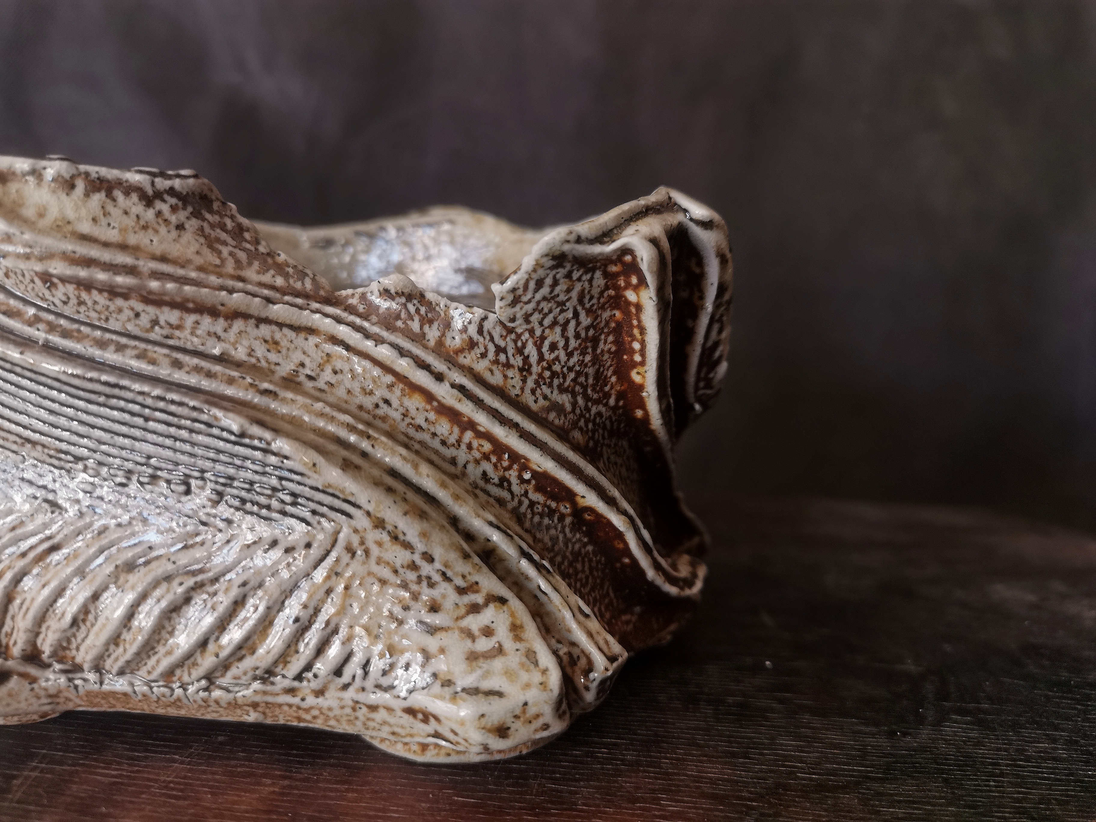 Salt-glazed bonsai pot - view 3